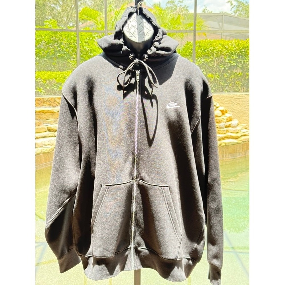 Nike Sportswear Club Fleece Full Zip Hoodie Black Mens XXL BV2648-010